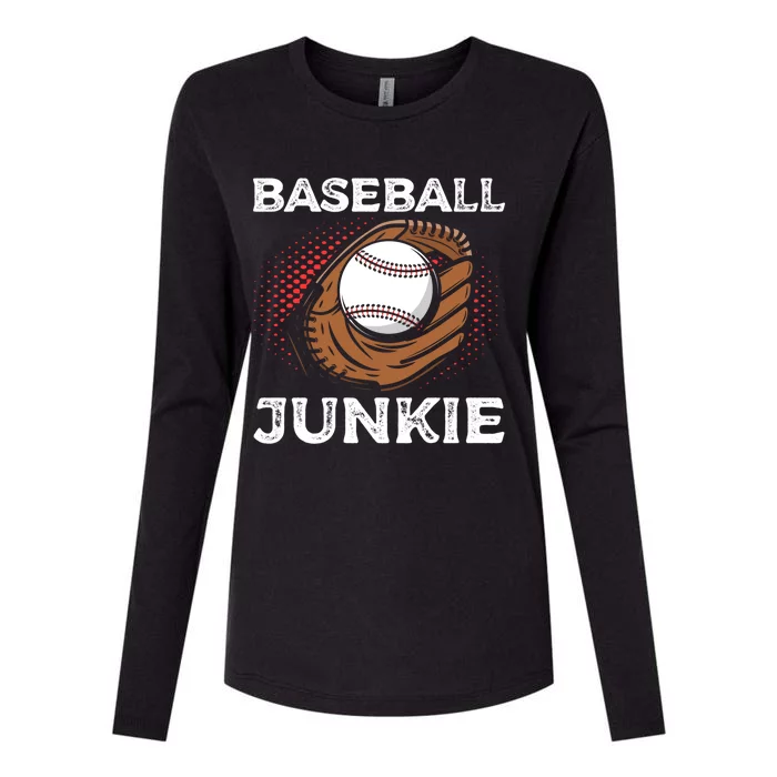 Baseball Junkie Sports Player Ball Pitcher Baseball Great Gift Womens Cotton Relaxed Long Sleeve T-Shirt