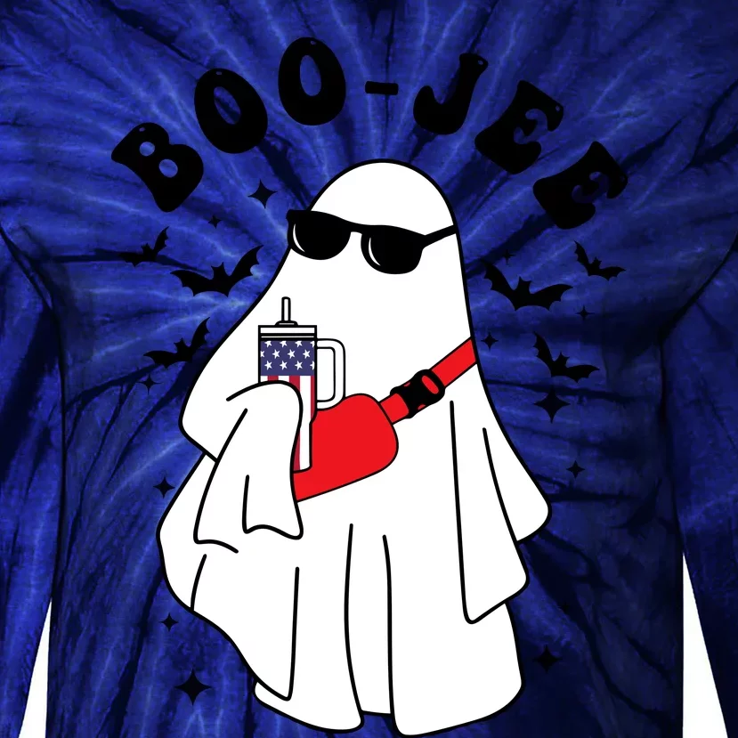 Boo Jee Spooky Season Cute Ghost Halloween Costume Boojee Tie-Dye Long Sleeve Shirt