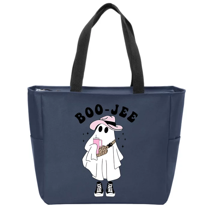 Boo Jee Spooky Season Cute Ghost Halloween Costume Boojee Zip Tote Bag