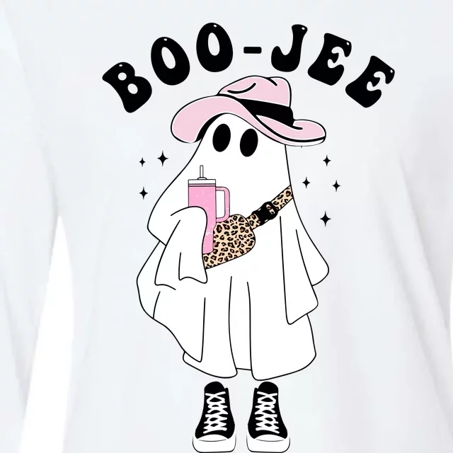 Boo Jee Spooky Season Cute Ghost Halloween Costume Boojee Womens Cotton Relaxed Long Sleeve T-Shirt