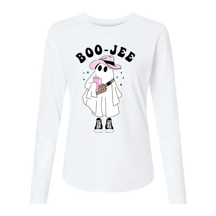 Boo Jee Spooky Season Cute Ghost Halloween Costume Boojee Womens Cotton Relaxed Long Sleeve T-Shirt