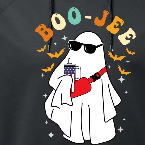 Boo Jee Spooky Season Cute Ghost Halloween Costume Boojee Performance Fleece Hoodie