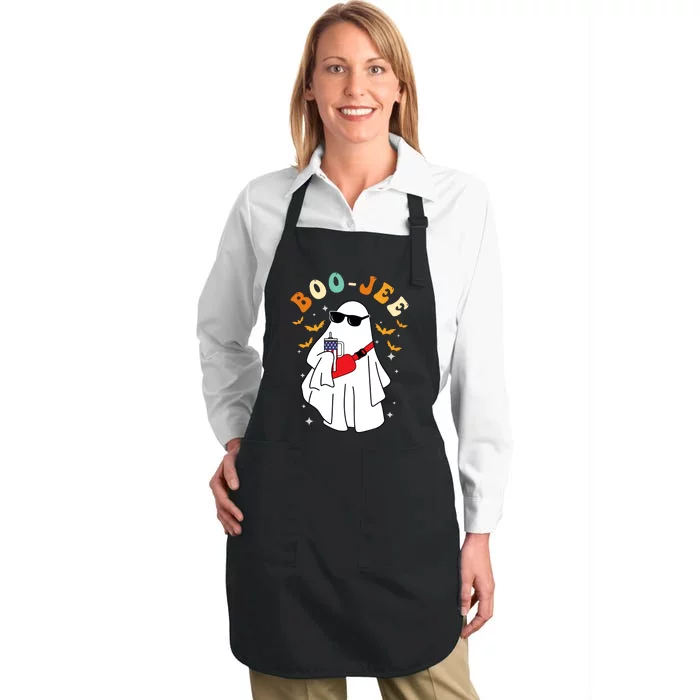 Boo Jee Spooky Season Cute Ghost Halloween Costume Boojee Full-Length Apron With Pocket