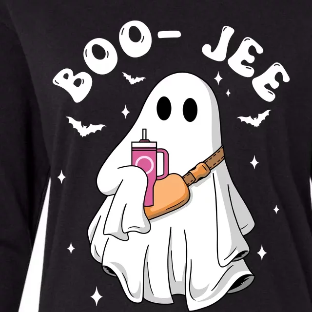 Boo Jee Spooky Season Cute Ghost Halloween Costume Boojee Womens Cotton Relaxed Long Sleeve T-Shirt