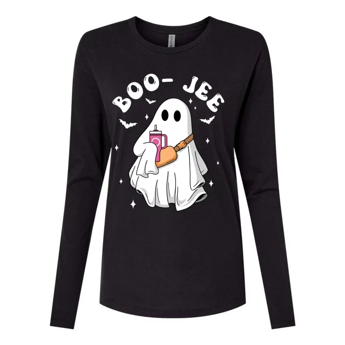 Boo Jee Spooky Season Cute Ghost Halloween Costume Boojee Womens Cotton Relaxed Long Sleeve T-Shirt