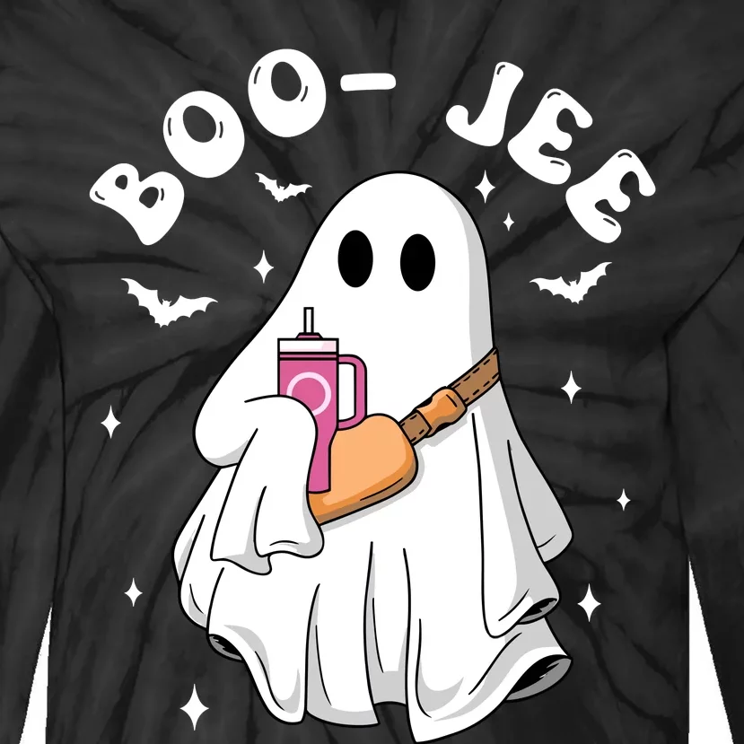 Boo Jee Spooky Season Cute Ghost Halloween Costume Boojee Tie-Dye Long Sleeve Shirt