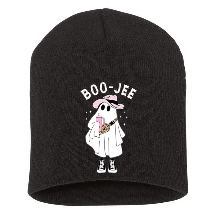 Boo Jee Spooky Season Cute Ghost Halloween Costume Boojee Short Acrylic Beanie