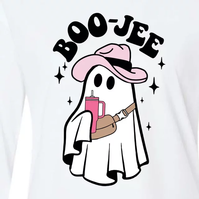 Boo Jee Spooky Season Cute Ghost Halloween Costume Boujee Womens Cotton Relaxed Long Sleeve T-Shirt