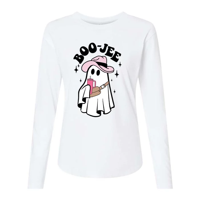 Boo Jee Spooky Season Cute Ghost Halloween Costume Boujee Womens Cotton Relaxed Long Sleeve T-Shirt