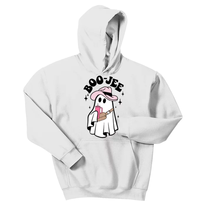 Boo Jee Spooky Season Cute Ghost Halloween Costume Boujee Kids Hoodie