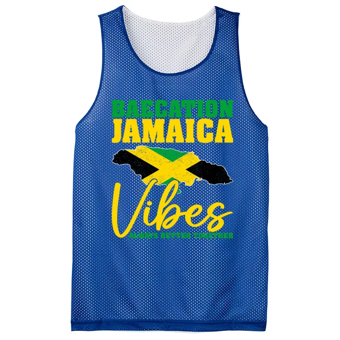 Baecation Jamaica Vibes Matching Couple Vacation Trip Mesh Reversible Basketball Jersey Tank