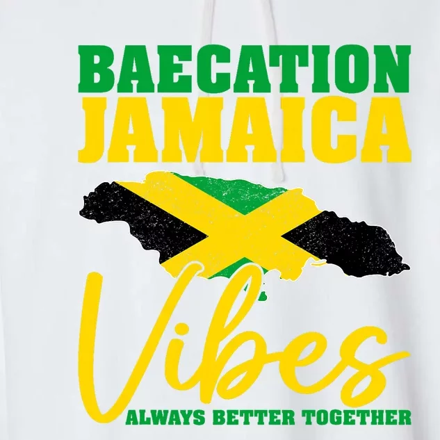 Baecation Jamaica Vibes Matching Couple Vacation Trip Garment-Dyed Fleece Hoodie