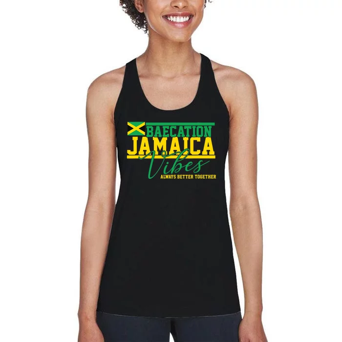 Bae-cation Jamaica Vibes better together matchin couple Women's Racerback Tank