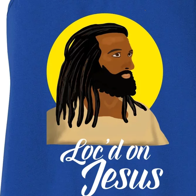 Black Jesus With Locs African American Christian Christmas Gift Women's Racerback Tank