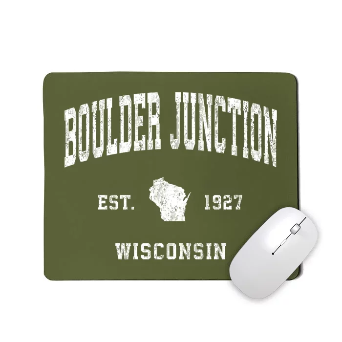 Boulder Junction Wisconsin Wi Vintage Athletic Mousepad