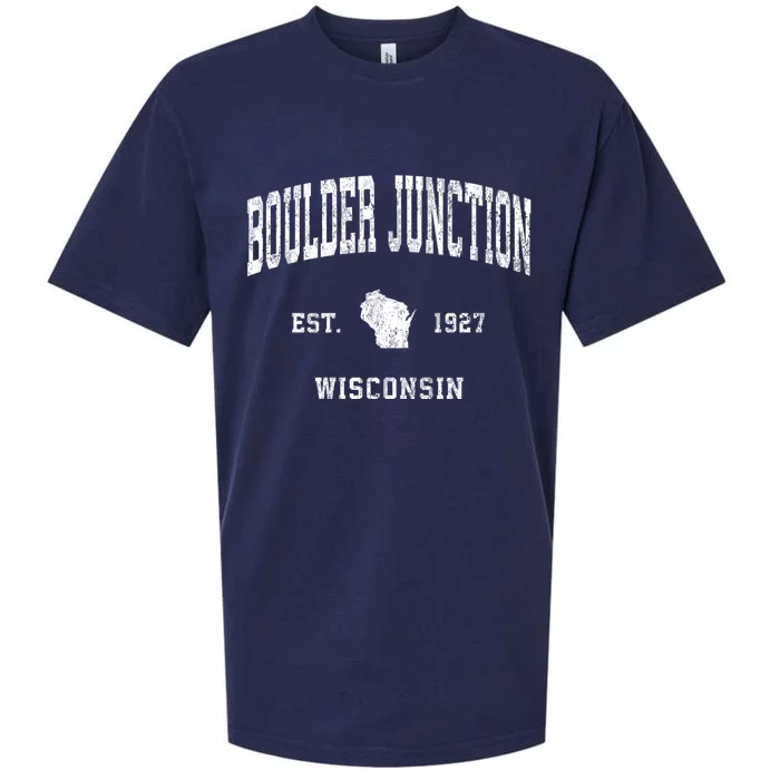 Boulder Junction Wisconsin Wi Vintage Athletic Sueded Cloud Jersey T-Shirt