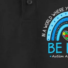 Be Kind Autism Awareness Rainbow Choose Kindness Teacher Dry Zone Grid Performance Polo