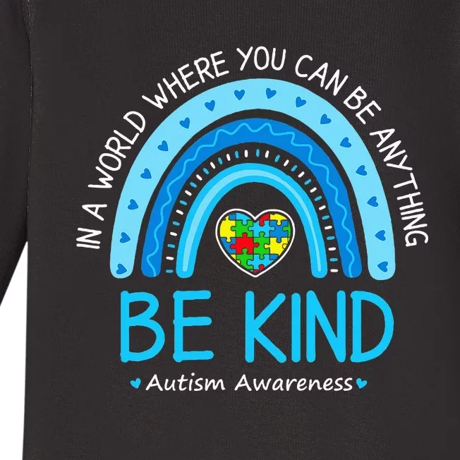 Be Kind Autism Awareness Rainbow Choose Kindness Teacher Baby Long Sleeve Bodysuit