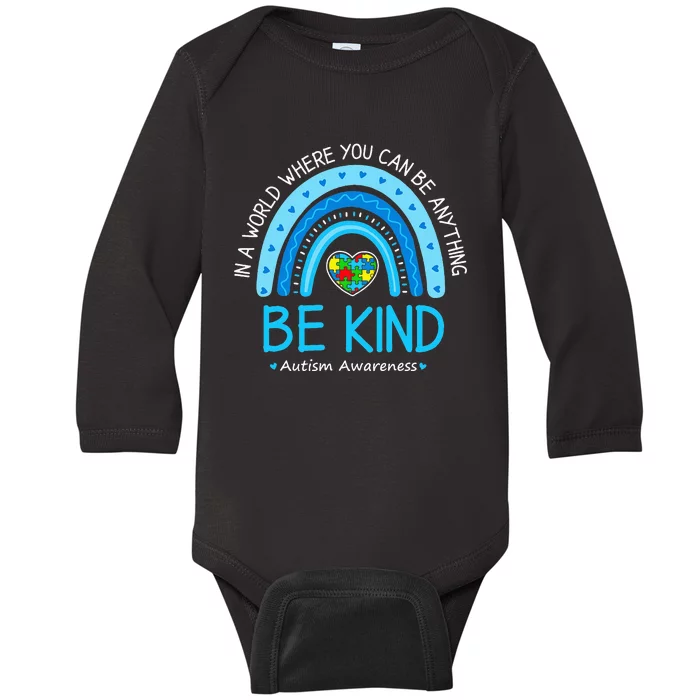 Be Kind Autism Awareness Rainbow Choose Kindness Teacher Baby Long Sleeve Bodysuit