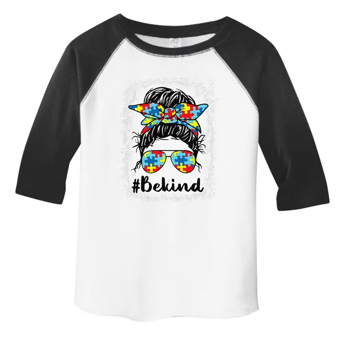 Be Kind Autism Awareness Messy Bun Tees Toddler Fine Jersey T-Shirt