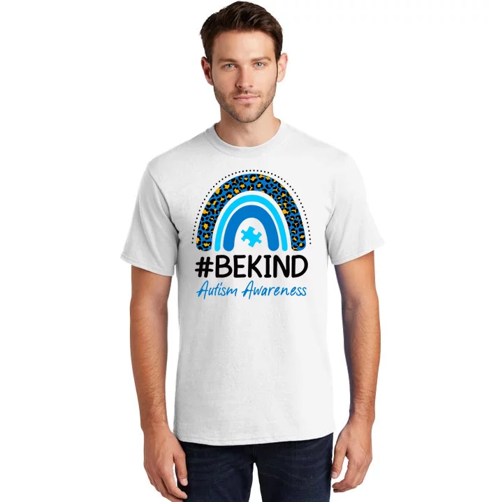 Be Kind Autism Awareness Puzzle Rainbow Tall T-Shirt