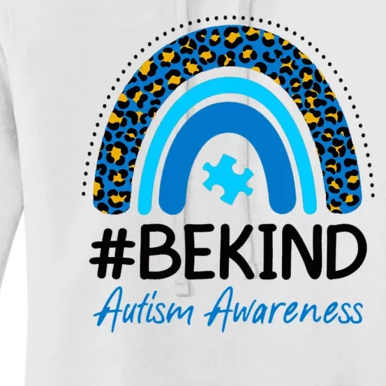 Be Kind Autism Awareness Puzzle Rainbow Women's Pullover Hoodie