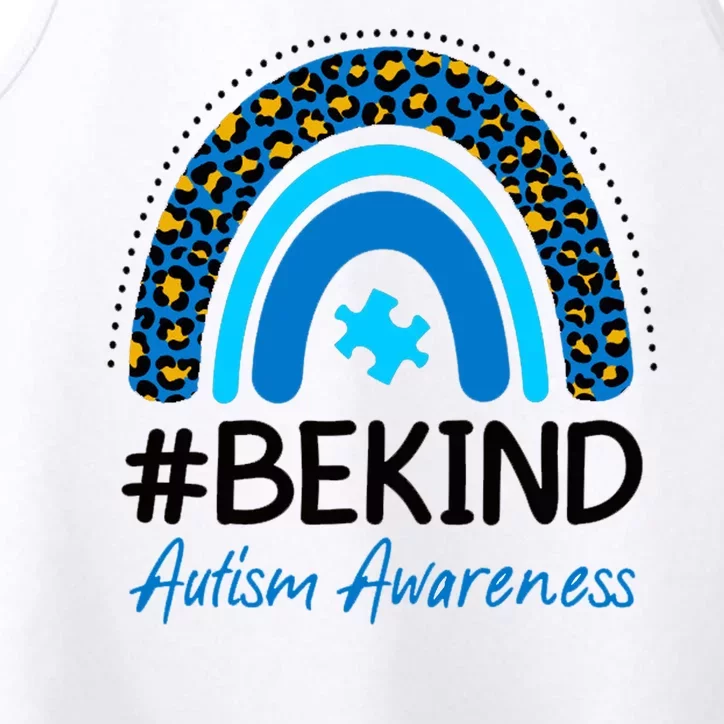 Be Kind Autism Awareness Puzzle Rainbow Performance Tank