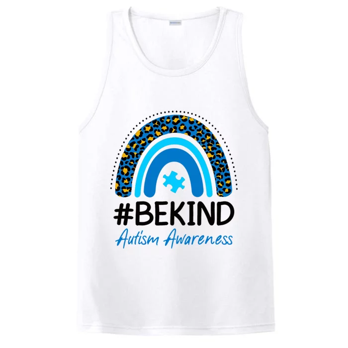 Be Kind Autism Awareness Puzzle Rainbow Performance Tank