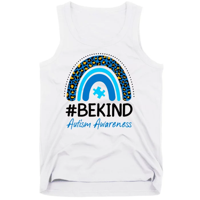 Be Kind Autism Awareness Puzzle Rainbow Tank Top