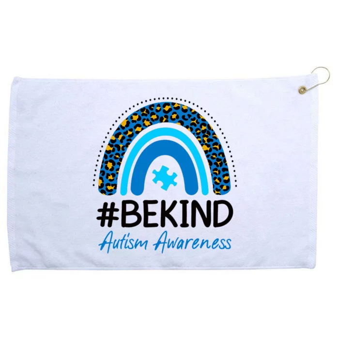 Be Kind Autism Awareness Puzzle Rainbow Grommeted Golf Towel