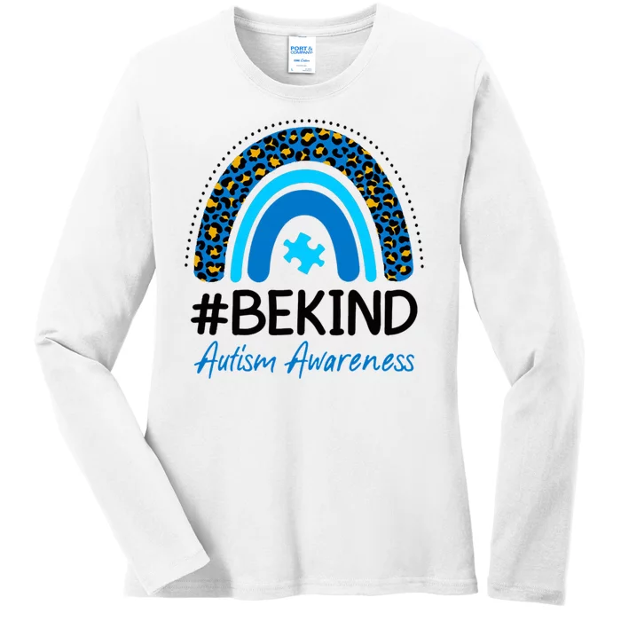 Be Kind Autism Awareness Puzzle Rainbow Ladies Long Sleeve Shirt