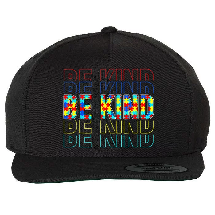 Be Kind Autism Awareness Special Education Autism Teacher Wool Snapback Cap