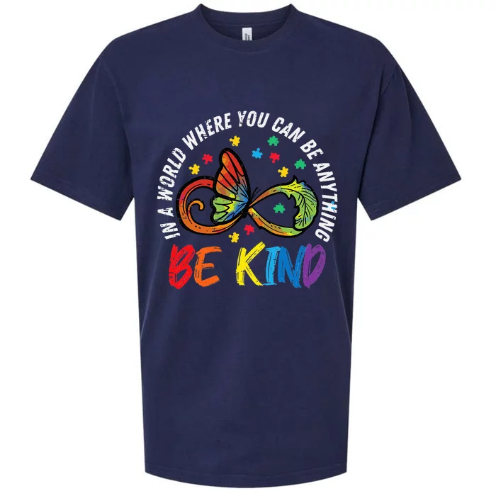 Be Kind Autism Infinity Butterfly Awareness Sueded Cloud Jersey T-Shirt