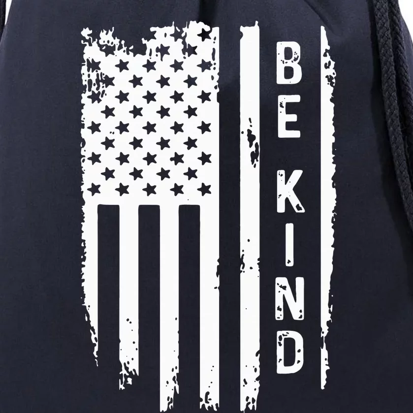 Be Kind American Flag Anti Bullying Unity Day Orange Drawstring Bag