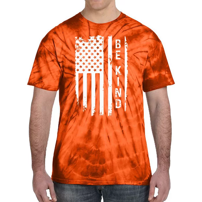 Be Kind American Flag Anti Bullying Unity Day Orange Tie-Dye T-Shirt