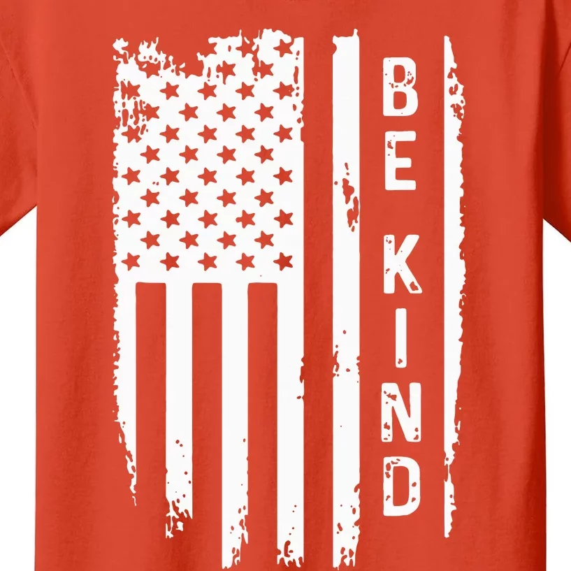 Be Kind American Flag Anti Bullying Unity Day Orange Kids T-Shirt