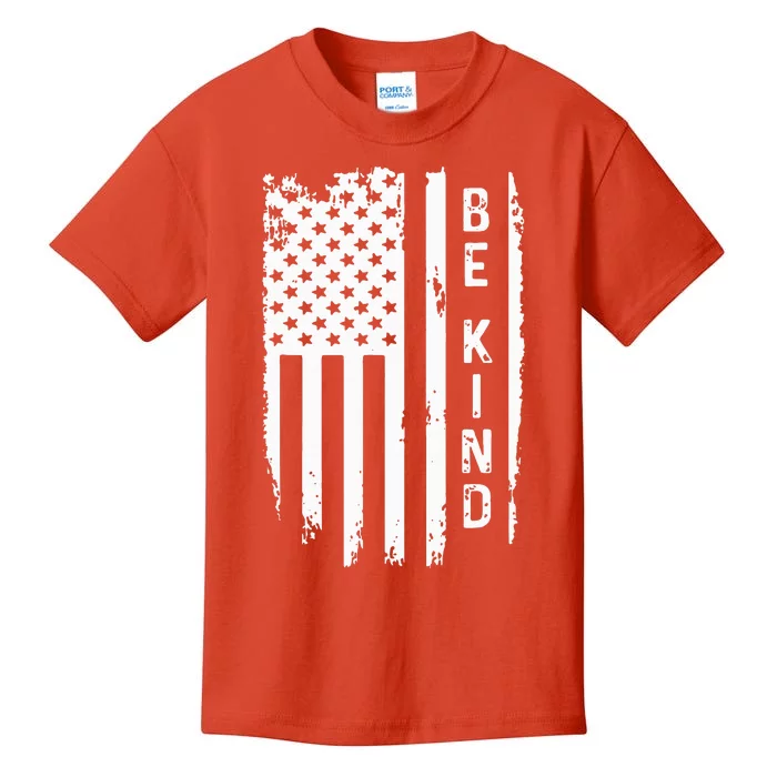 Be Kind American Flag Anti Bullying Unity Day Orange Kids T-Shirt