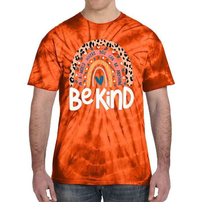 Be Kind Anti Bullying Orange Unity Day Leopard Raibow Tie-Dye T-Shirt