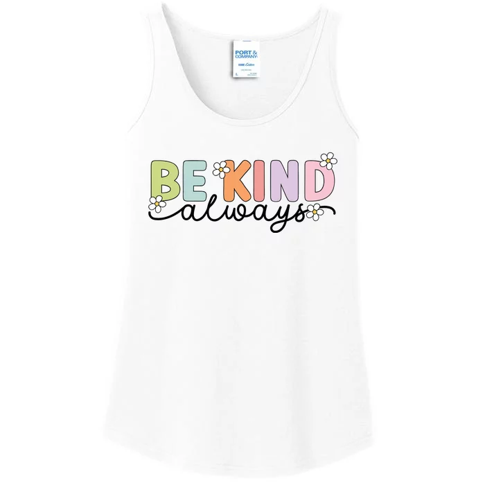 Be Kind Always Positive Floral Flower Ladies Essential Tank