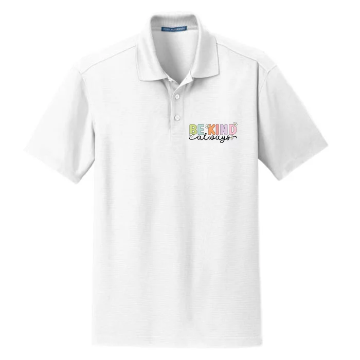 Be Kind Always Positive Floral Flower Dry Zone Grid Performance Polo