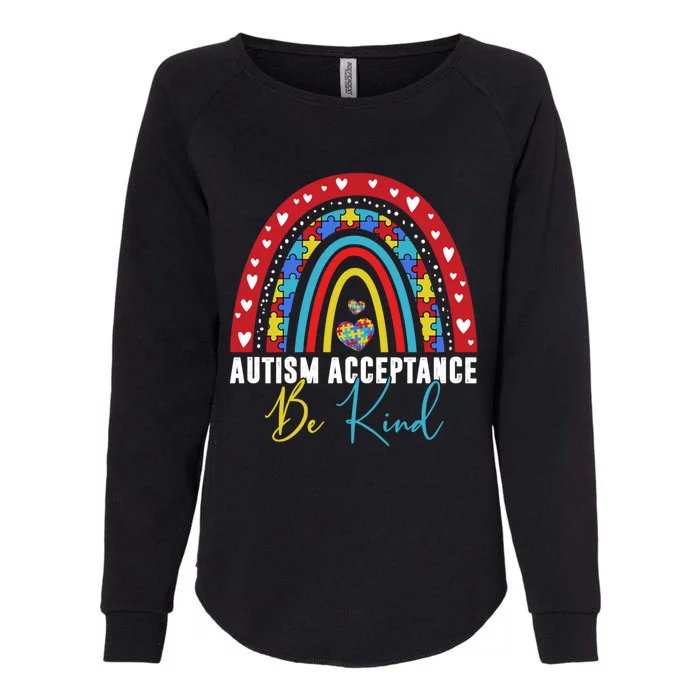 Be Kind Acceptance Rainbow Autism Awareness Month Funny Gift Womens California Wash Sweatshirt