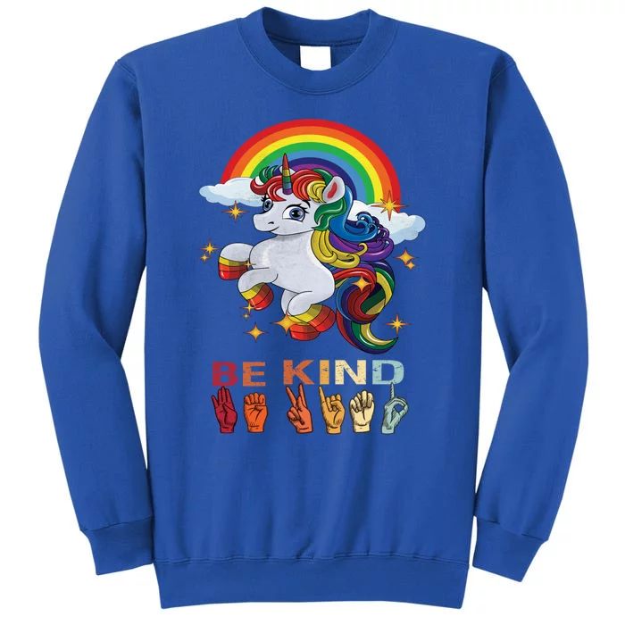 Be Kind American Sign Language Love Asl Teacher Unicorn Cute Gift Sweatshirt