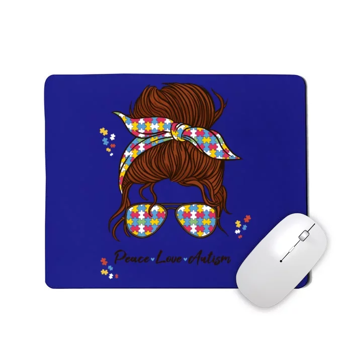 Be Kind Autism Awareness Messy Bun Girl Meaningful Gift Proud Autism Mom Gift Mousepad