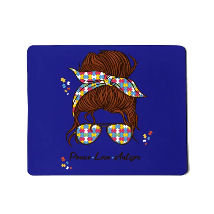 Be Kind Autism Awareness Messy Bun Girl Meaningful Gift Proud Autism Mom Gift Mousepad