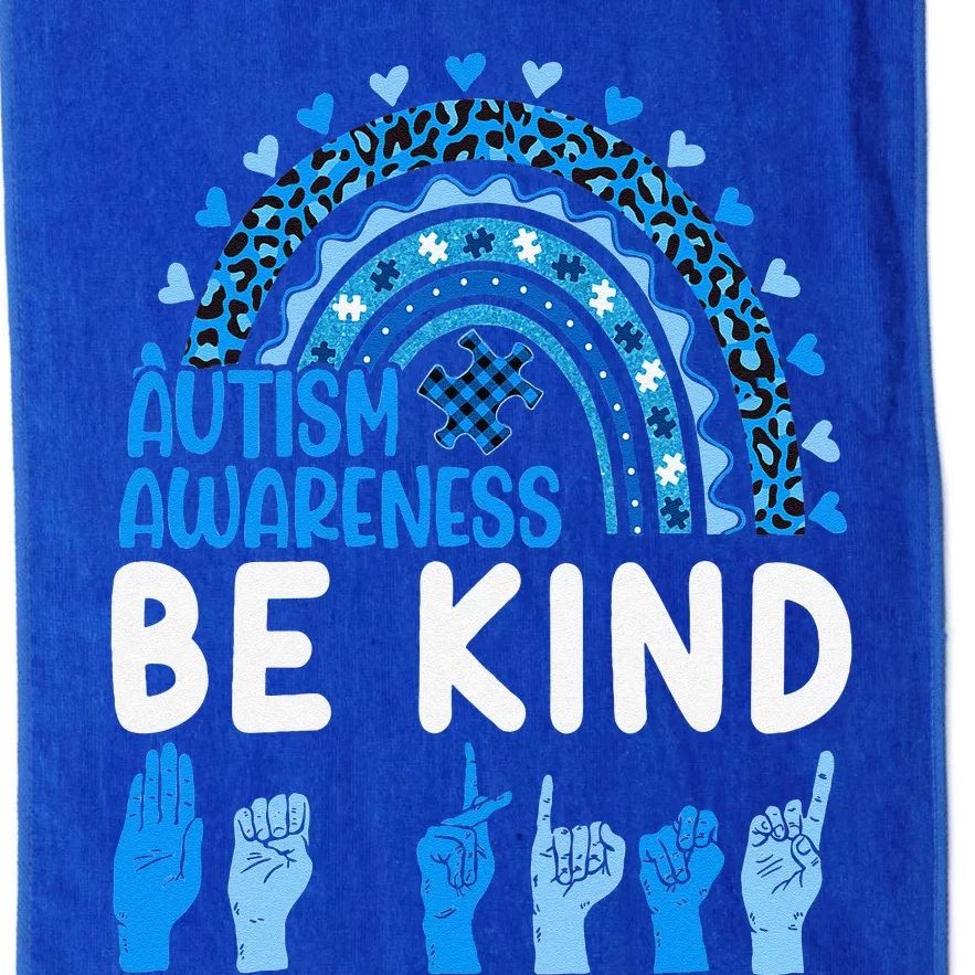 Be Kind Autism Awareness Rainbow Trendy Women Leopard Platinum Collection Golf Towel