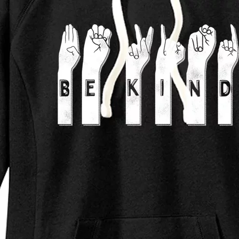 Be Kind American Sign Language Gift Women's Fleece Hoodie