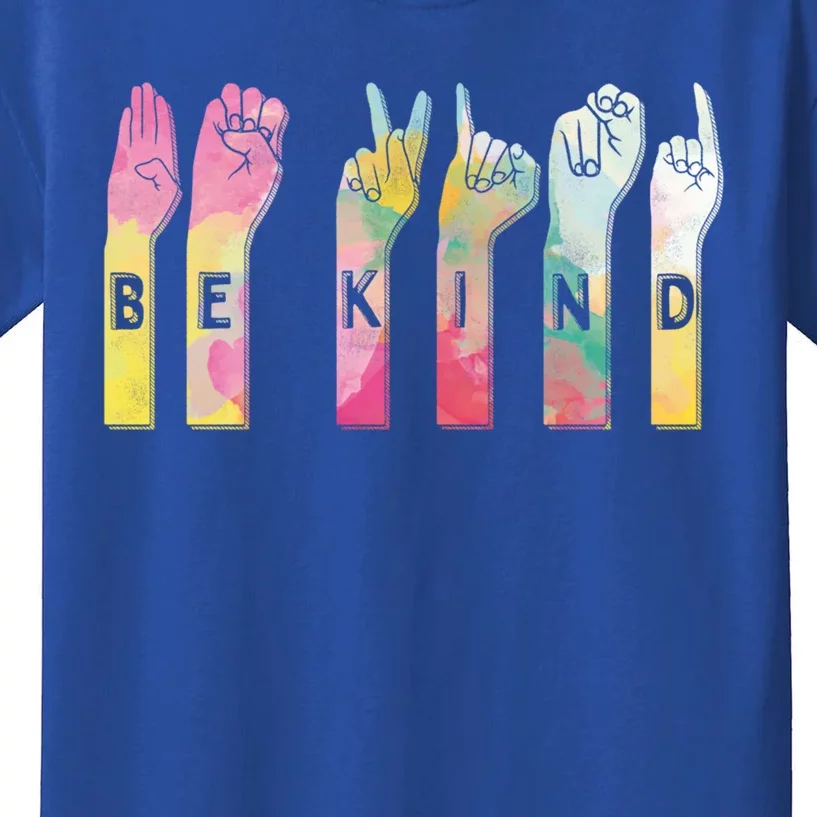 Be Kind Asl Alphabet American Sign Language Gift Kids T-Shirt