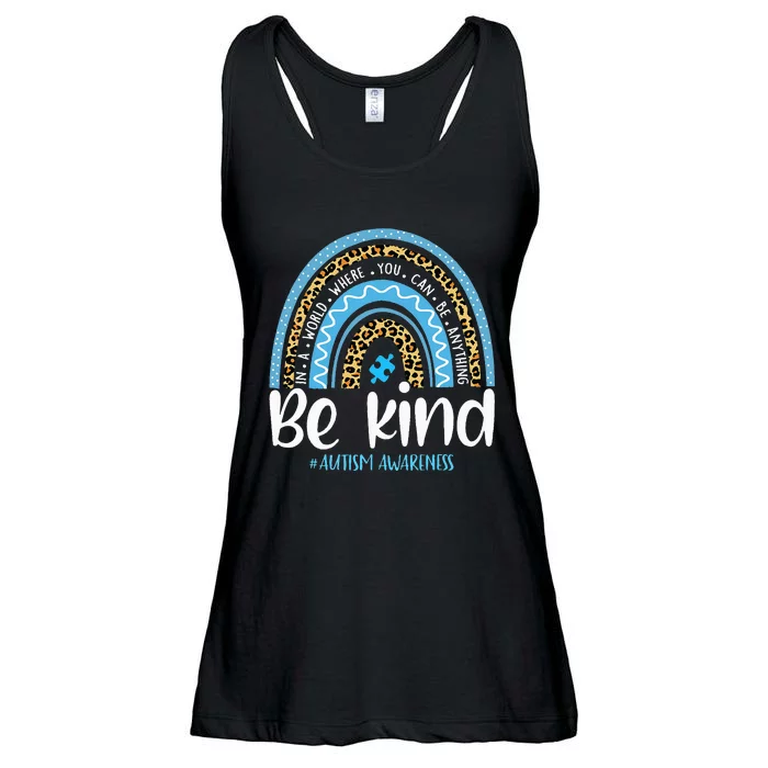 Be Kind Autism Awareness Leopard Rainbow Choose Kindness Ladies Essential Flowy Tank