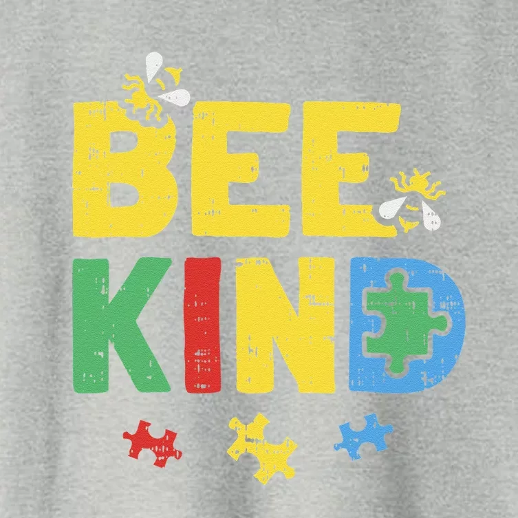 Bee Kind Autism Awareness Puzzle Autistic Women's Crop Top Tee