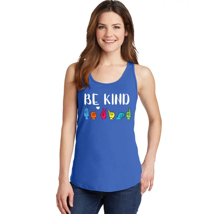 Be Kind Asl American Sign Language Cute Kindness Gift Ladies Essential Tank